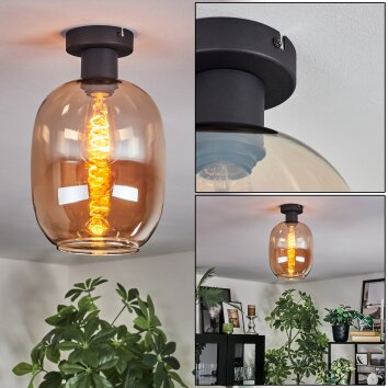 Apedo Deckenleuchte Glas 20 cm Bernsteinfarben, 1-flammig