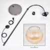 Koyoto Stehleuchte Glas 25 cm Chrom, Schwarz, 1-flammig