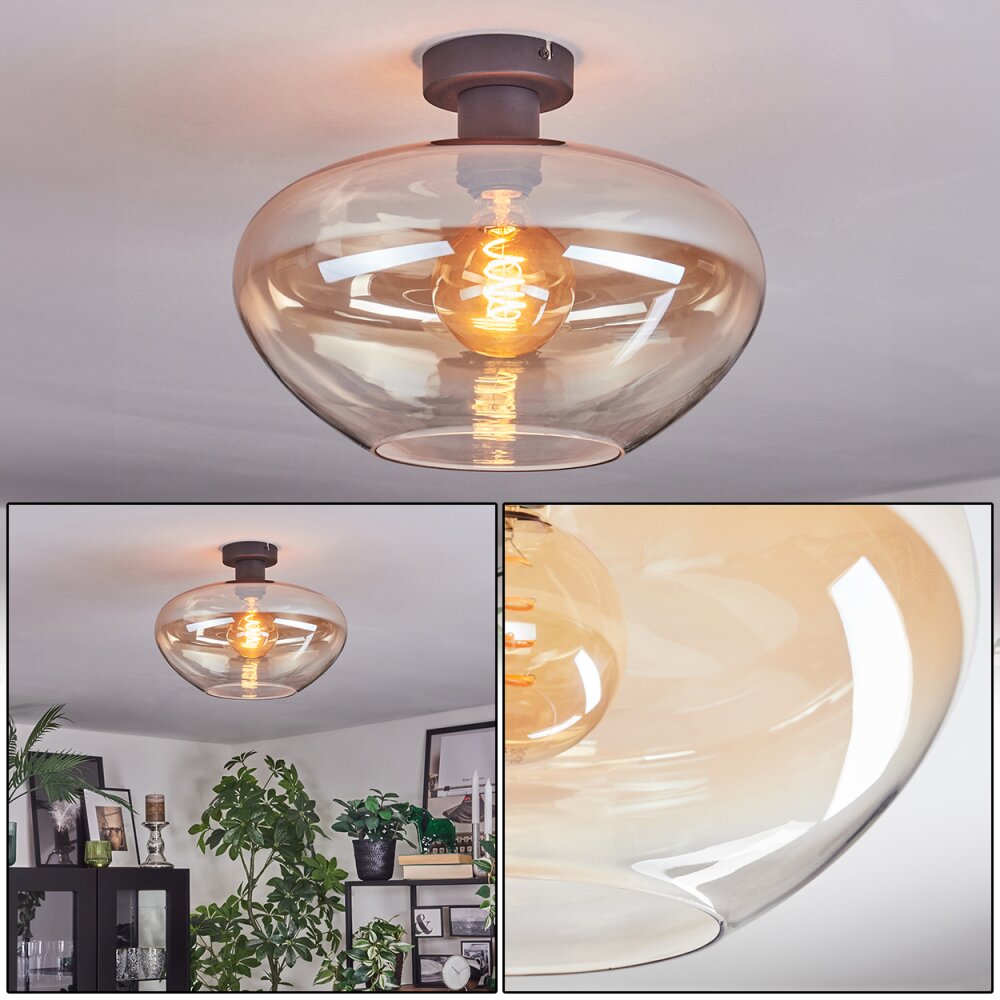 Mertola Deckenleuchte Glas 35 cm Bernsteinfarben, Klar, 1-flammig main product photo