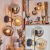 Koyoto Wandleuchte Glas 15 cm Gold, Schwarz, 3-flammig