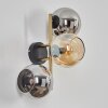 Koyoto Wandleuchte Glas 15 cm Gold, Schwarz, 3-flammig