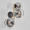 Koyoto Wandleuchte Glas 15 cm Gold, Schwarz, 3-flammig