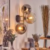 Gastor Wandleuchte Glas 15 cm Gold, Schwarz, 3-flammig