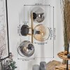 Gastor Wandleuchte Glas 15 cm Gold, Schwarz, 3-flammig