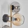 Gastor Wandleuchte Glas 15 cm Gold, Schwarz, 3-flammig