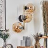 Koyoto Wandleuchte Glas 15 cm Gold, Schwarz, 3-flammig