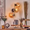 Koyoto Wandleuchte Glas 15 cm Gold, Schwarz, 3-flammig