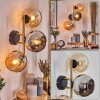 Koyoto Wandleuchte Glas 15 cm Gold, Schwarz, 3-flammig