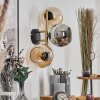 Koyoto Wandleuchte Glas 15 cm Gold, Schwarz, 3-flammig