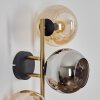Koyoto Wandleuchte Glas 15 cm Gold, Schwarz, 3-flammig