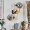 Gastor Wandleuchte Glas 15 cm Gold, Schwarz, 3-flammig