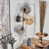 Gastor Wandleuchte Glas 15 cm Gold, Schwarz, 3-flammig