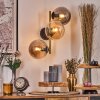 Gastor Wandleuchte Glas 15 cm Gold, Schwarz, 3-flammig