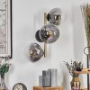Gastor Wandleuchte Glas 15 cm Gold, Schwarz, 3-flammig