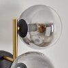 Gastor Wandleuchte Glas 15 cm Gold, Schwarz, 3-flammig