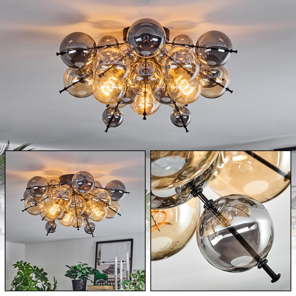 Milheiros Deckenleuchte Bernsteinfarben, Rauchfarben, 3-flammig main product photo