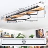 Pompu Deckenleuchte LED Holz hell, Schwarz, 2-flammig