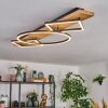 Pompu Deckenleuchte LED Holz hell, Schwarz, 2-flammig