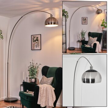 Baloca Bogenstehlampe 30 cm Nickel-Matt, Schwarz, 1-flammig