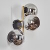 Koyoto Wandleuchte Glas 15 cm Gold, Schwarz, 3-flammig