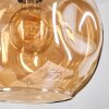 Ripoll Hängeleuchte Glas 25 cm Bernsteinfarben, Rauchfarben, 5-flammig