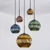 Koyoto Hängeleuchte Glas 15 cm, 20 cm, 25 cm, 30 cm Blau, Gold, Grün, Kupferfarben, 5-flammig