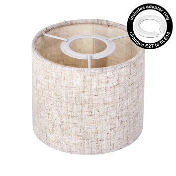 Stoff-Lampenschirm Bassagoda Lampenschirm 12 cm Naturfarben, Weiß