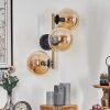 Gastor Wandleuchte Glas 15 cm Gold, Schwarz, 3-flammig