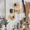 Gastor Wandleuchte Glas 15 cm Gold, Schwarz, 3-flammig