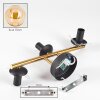 Gastor Wandleuchte Glas 15 cm Gold, Schwarz, 3-flammig