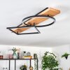 Pompu Deckenleuchte LED Holz hell, Schwarz, 1-flammig
