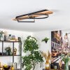 Pompu Deckenleuchte LED Holz hell, Schwarz, 1-flammig