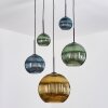 Koyoto Hängeleuchte Glas 15 cm, 20 cm, 25 cm, 30 cm Blau, Gold, Grün, 5-flammig