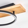 Pompu Deckenleuchte LED Holz hell, Schwarz, 1-flammig