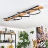 Pompu Deckenleuchte LED Holz hell, Schwarz, 1-flammig