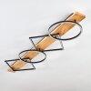 Pompu Deckenleuchte LED Holz hell, Schwarz, 1-flammig