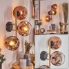 Ripoll Wandleuchte Glas 15 cm Gold, Schwarz, 3-flammig