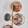Ripoll Wandleuchte Glas 15 cm Gold, Schwarz, 3-flammig