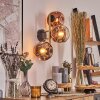 Ripoll Wandleuchte Glas 15 cm Gold, Schwarz, 3-flammig