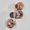Ripoll Wandleuchte Glas 15 cm Gold, Schwarz, 3-flammig