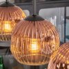 Ripoll Hängeleuchte Glas 15 cm Klar, Kupferfarben, 4-flammig