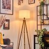 Soungou Stehleuchte 38 cm Holz dunkel, Schwarz, 1-flammig
