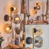 Gastor Wandleuchte Glas 15 cm Gold, Schwarz, 3-flammig