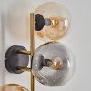Gastor Wandleuchte Glas 15 cm Gold, Schwarz, 3-flammig