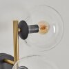 Gastor Wandleuchte Glas 15 cm Gold, Schwarz, 3-flammig