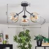 Ripoll Deckenleuchte Glas 15 cm Bernsteinfarben, Klar, 3-flammig