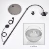 Koyoto Stehleuchte Glas 25 cm Chrom, Schwarz, 1-flammig