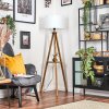 Soungou Stehleuchte 38 cm Holz dunkel, Schwarz, 1-flammig
