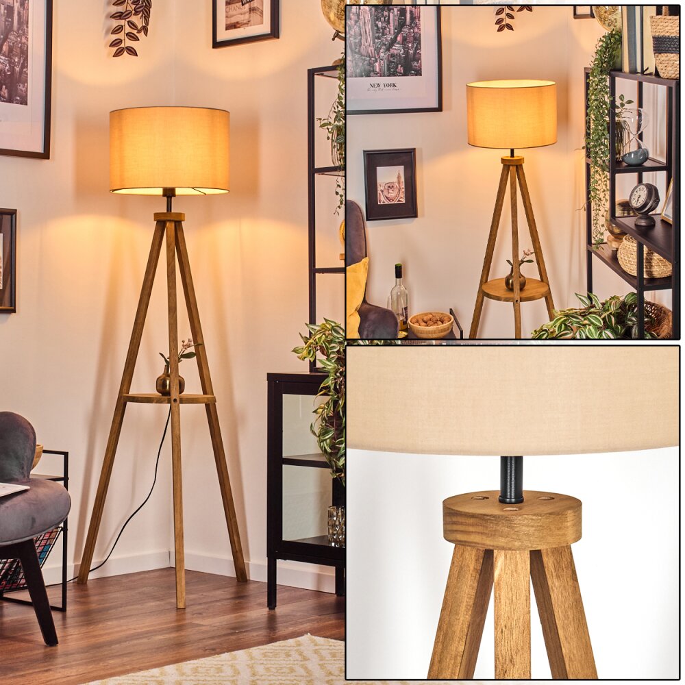 Soungou Stehleuchte 38 cm Holz dunkel, Schwarz, 1-flammig main product photo
