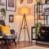 Soungou Stehleuchte 38 cm Holz dunkel, Schwarz, 1-flammig
